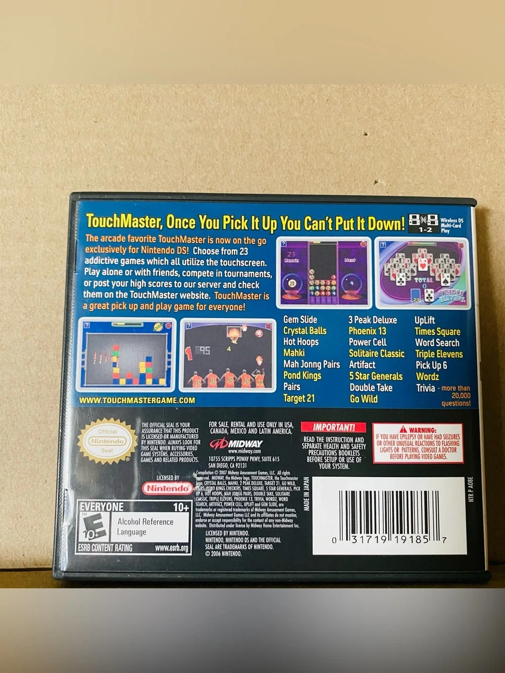 Nintendo DS TouchMaster EUC includes box, game, pamphlet